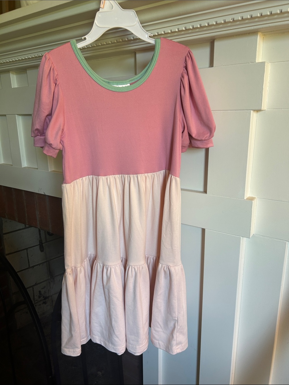 Dotdotsmile Pink Colorblock Tier Dress